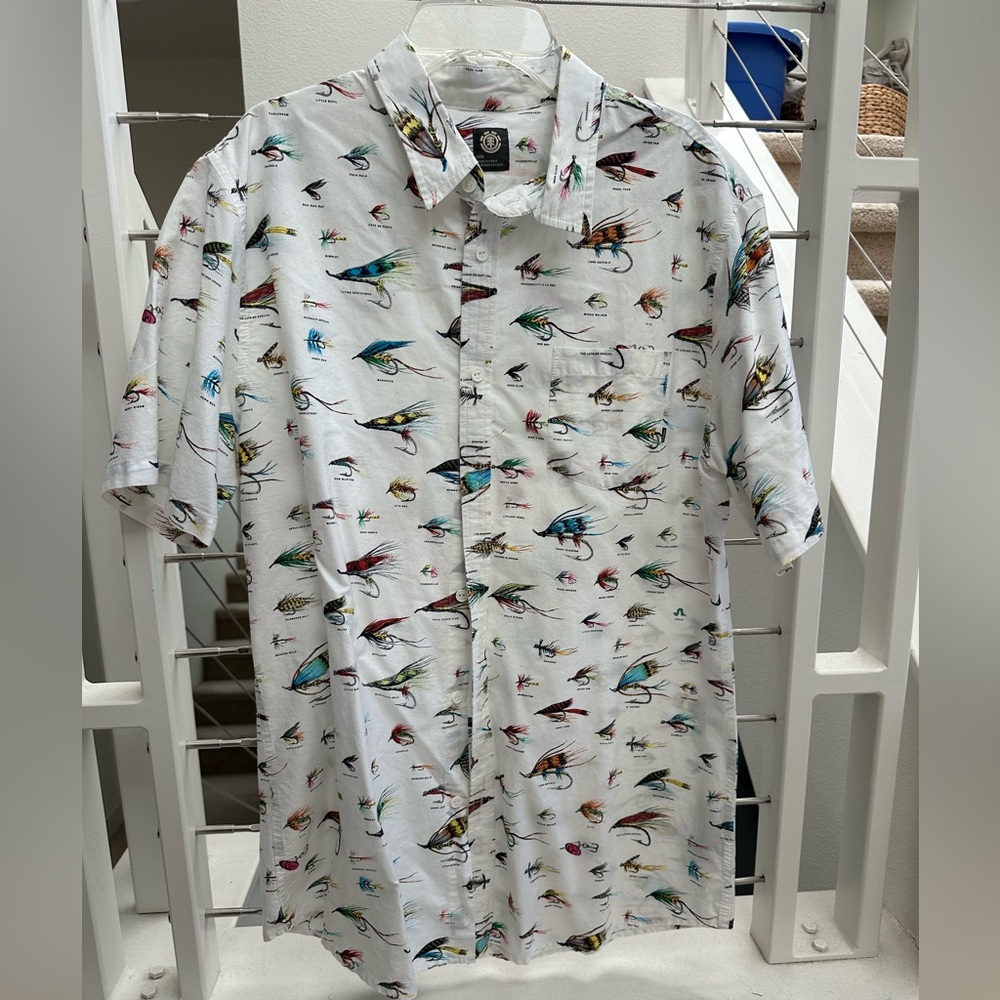 Men's White fishing flies Shirt